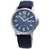 Фото #1 товара Мужские наручные часы с синим кожаным ремешком Orient Classic Automatic Blue Dial Mens Watch RA-AA0C05L19B