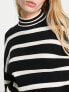 Фото #5 товара Only high neck jumper in black & white stripe