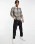 River Island brushed check polo in grey