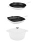 Neo Cast Iron Fry Pan, Grill Pan and 5 Quart Covered Dutch Oven, Set of 3