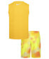 ფოტო #2 პროდუქტის Little Boys Hazy Rays Tank Top & Printed Mesh Shorts, 2 Piece Set