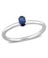 ფოტო #1 პროდუქტის Oval Sapphire (1/3 ct. t.w.) Stackable Ring in 10k White Gold