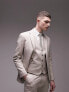 Topman super skinny herringbone texture suit jacket in stone