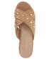 Фото #8 товара Women's Gladda Studded Flatform Raffia Slip-On Crossband Wedge Sandals