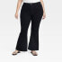Women's High-Rise Relaxed Flare Jeans - Ava & Viv Black 24