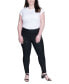 ფოტო #3 პროდუქტის Plus Size Coated Tonal Printed Skinny Mid-rise Jean