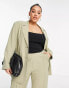 ASOS DESIGN Curve commuter suit blazer in sage