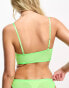 Фото #4 товара ASOS DESIGN Emi fishnet lace longline soft bra in bright green