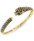 ფოტო #1 პროდუქტის EFFY® Diamond (3/8 ct. t.w.) & Emerald (1/20 ct. t.w.) Panther Head Cuff Bracelet in 14k Gold