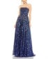 Фото #3 товара Women's Strapless Hand Embellished Beaded A Line Gown