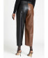 Фото #2 товара Plus Size Colorblocked Faux Leather Pant