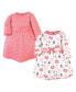 ფოტო #1 პროდუქტის Baby Girls Cotton Long-Sleeve Dresses 2pk, Rose Leopard