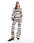 Фото #4 товара ASOS DESIGN knitted jumper co ord in mono stripe