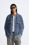 Фото #2 товара Трикотажная куртка с джинсовыми деталями в тон ZARA