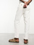 Selected Homme slim tapered linen mix trouser in white