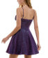 ფოტო #2 პროდუქტის Juniors' Straight-Neck Bow-Trim Skater Dress