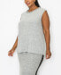 Plus Size Cozy Shell Tank Top with Gunmetal