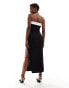 Фото #3 товара ASOS DESIGN bandeau midi dress with contrast bow in black