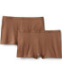 Plus Size Comfort Knit Mid Rise Boyshort Underwear - 2 Pack