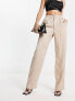 Фото #1 товара Hollister high rise satin dad trousers in cream