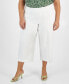 ფოტო #1 პროდუქტის Plus Size High Rise Pull-On Linen-Blend Cropped Pants, Created for Macy's