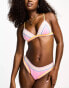Фото #6 товара River Island stitch detail triangle bikini top in pink