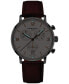 ფოტო #3 პროდუქტის Men's Swiss Chronograph DS Caimano Brown Leather Strap Watch 42mm