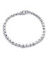 ფოტო #2 პროდუქტის Jewelry 20 CTW CZ Round Solitaire Swirl S Wave Link Tennis Bracelet For Women Plated Silver Rhodium 77.5 Inch