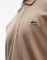 Lacoste slim fit logo pique polo in beige