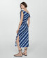 Фото #10 товара Women's Bare Shoulders Striped Dress