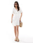 & Other Stories linen wrap mini dress in white Белый, 32 - фото #2