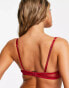 Фото #4 товара ASOS DESIGN Alaia mesh and velvet trim soft bra in burgundy