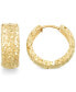 ფოტო #1 პროდუქტის Textured Huggie Hoop Earrings in 14k Gold