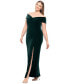 ფოტო #4 პროდუქტის Plus Size Off-The-Shoulder Velvet Gown