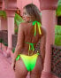 Moda Minx X Amber Jepson Amour ombre tie side brazilian bikini bottom in hawaiian punch