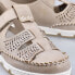 Rieker W RKR651 beige leather openwork shoes with velcro