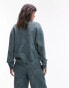 Фото #2 товара Topshop co ord graphic espana 89 oversized vintage wash sweat in dark green