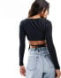 Фото #3 товара ASOS DESIGN tie back top in black