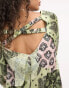 Фото #2 товара ASOS DESIGN v-neck kimono sleeve mini smock dress with cross back in mixed paisley