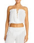 Ramy Brook 285505 Mika Cropped Top Swim Cover-Up, Size Medium