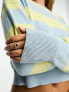 Фото #4 товара Джемпер Noisy may – Короткий полосатый вязаный свитер в синем и желтом