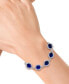 ფოტო #2 პროდუქტის EFFY® Lab Grown Sapphire (19 ct. t.w.) & Lab Grown Diamond (4-3/8 ct. t.w.) Halo Link Bracelet in 14k White Gold
