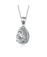 Фото #2 товара Sterling Silver White Gold Plated with Cubic Zirconia Drop Pendant