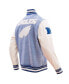 ფოტო #2 პროდუქტის Men's Denim Distressed Philadelphia Eagles Varsity Blues Full-Snap Varsity Jacket