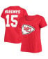ფოტო #6 პროდუქტის Women's Patrick Mahomes Red Kansas City Chiefs Plus Size Name and Number V-Neck T-shirt