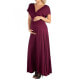 Фото #2 товара Cap Sleeve V Neck Maternity Maxi Dress