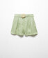 Фото #1 товара Women's Belted Linen Shorts