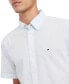 Фото #3 товара Men's Textured Short Sleeve Button-Down Shirt