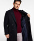 Фото #4 товара Men's Modern-Fit Solid Double-Breasted Overcoat