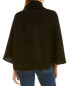 Forte Cashmere Circular Wool & Cashmere-Blend Poncho Women's Black